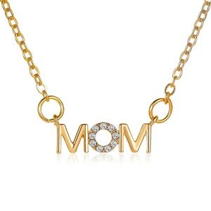 Gold MOM chain Necklace Jewelry
